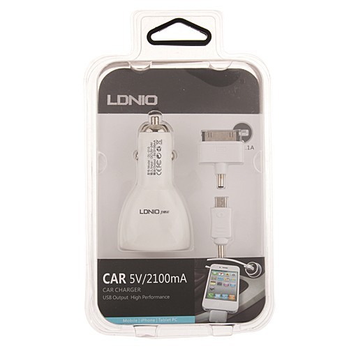 ldnio_dl-210_high_performance_usb_output_car_charger_for_iphone_ipad_mobile_tablet_pc_5v_2.1a_2_color